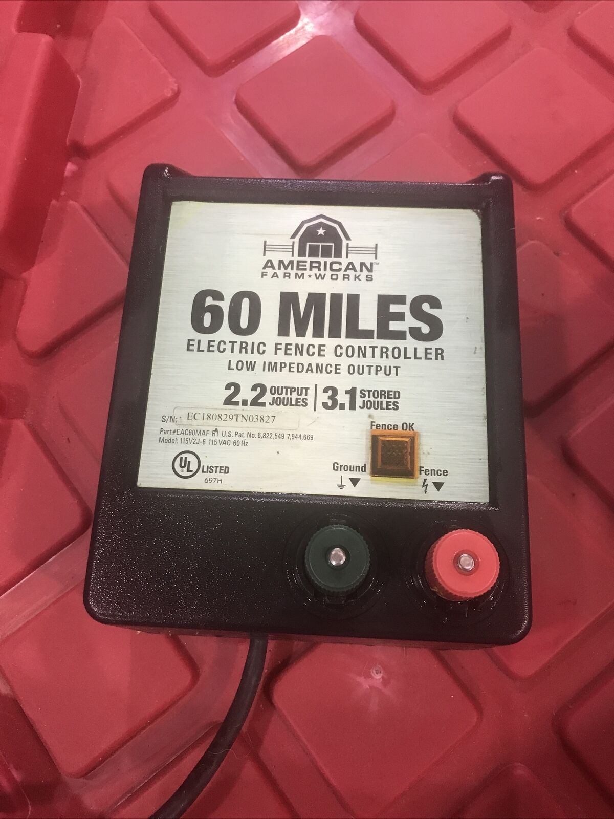 American FarmWorks EAC60MN-AFW 60-Mile Low Impedance Electric Fence Charger