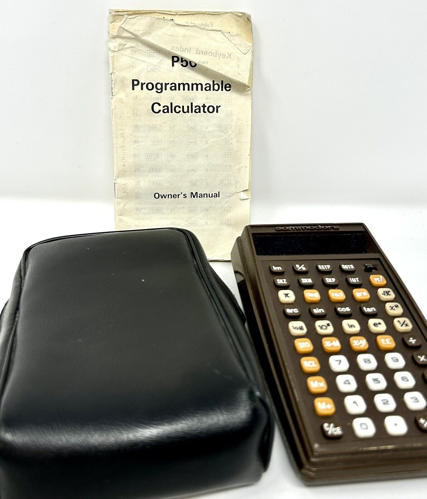 Commodore P50 Programmable Calculator - Tested & Working  - w Case & Booklet vtg