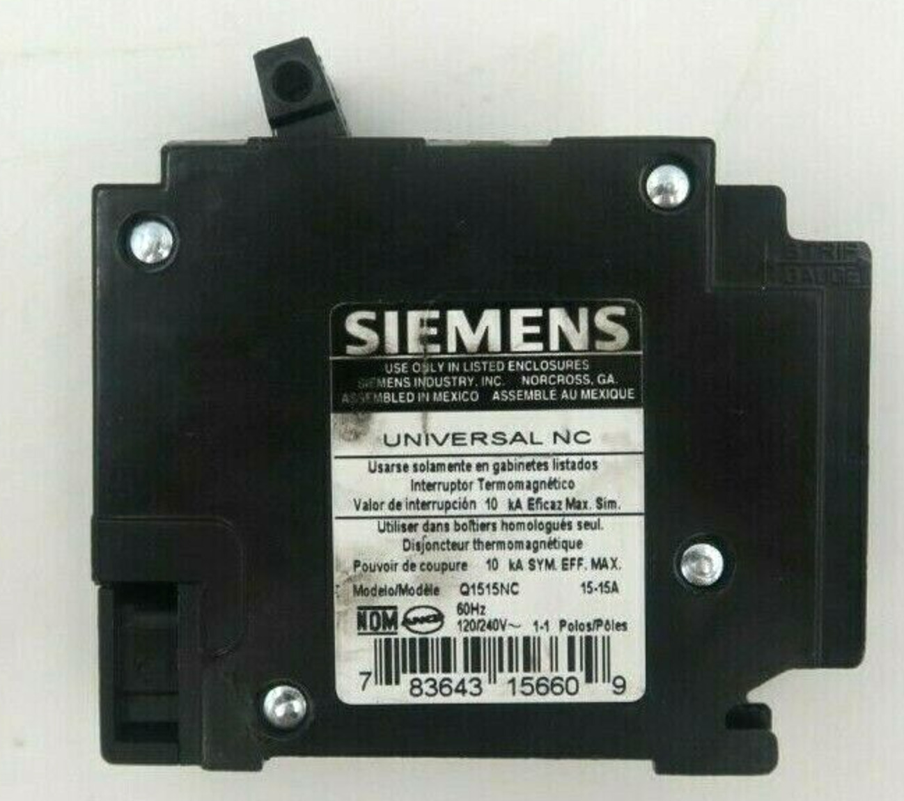 Q1515NC Siemens 15 Amp Twin Duplex 120/240V Circuit Breaker  New