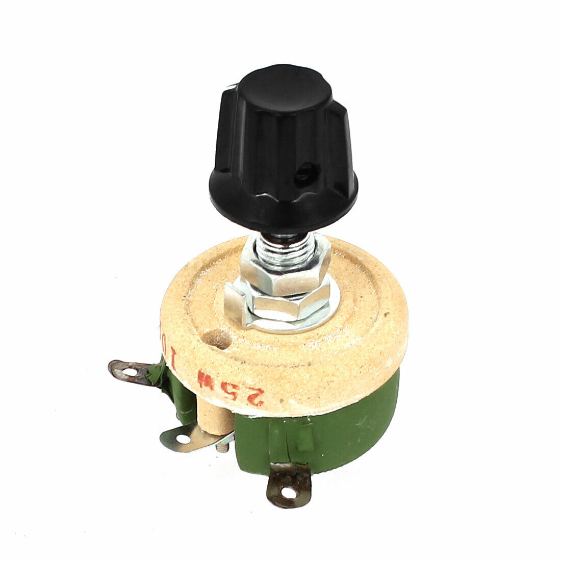 25W 100 Ohm Round Ceramic Wirewound Potentiometer Adjustable Resistor Rheostat