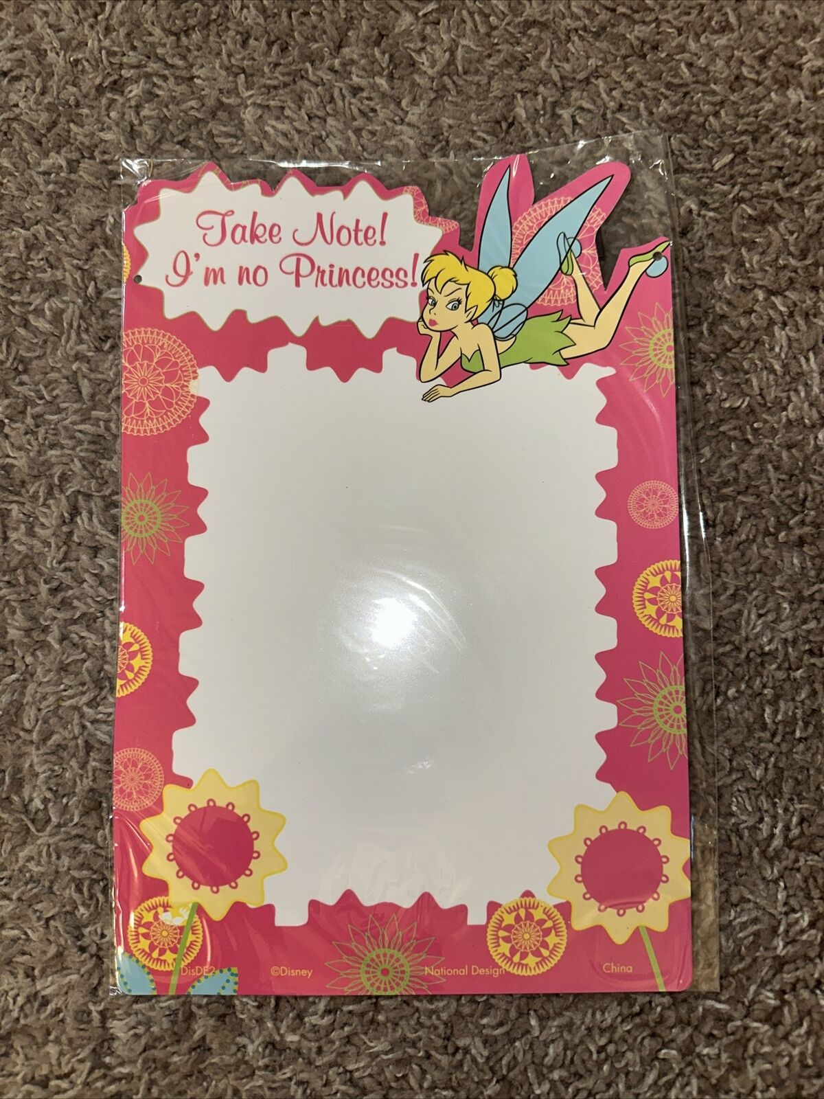 Vintage Disney Small Dry Erase Board 11”x7” Tinkerbell