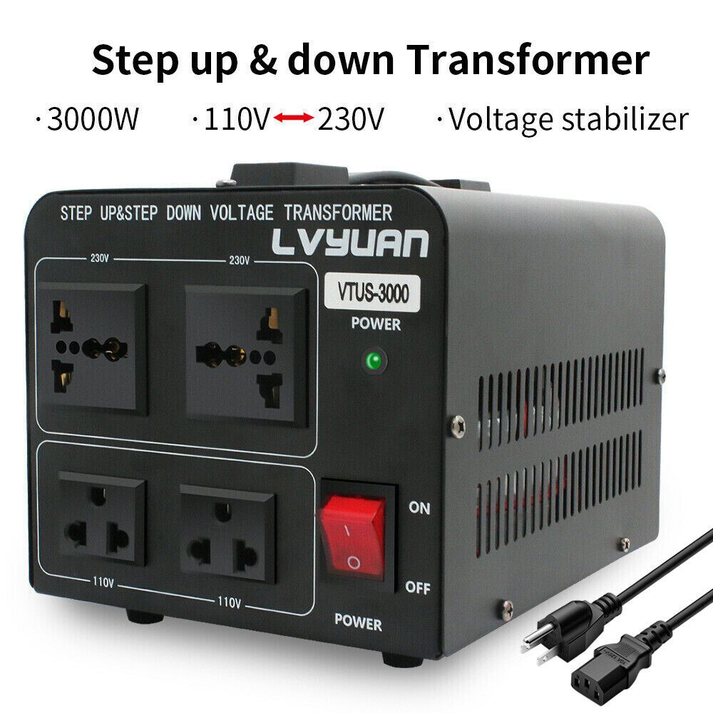 3000W 110V-220V 220V-110V Transformer Step Up Down Voltage Converter US Plug