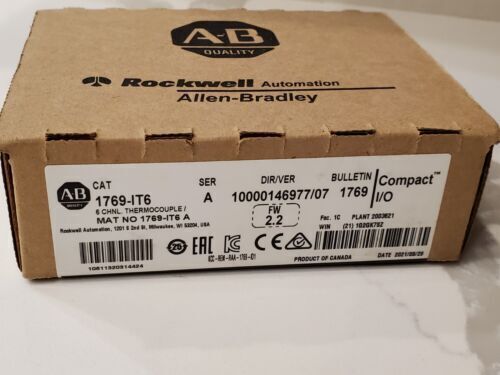 New Sealed AB 1769-IT6 SER A CompactLogix Thermocouple/mV Input Module by DHL