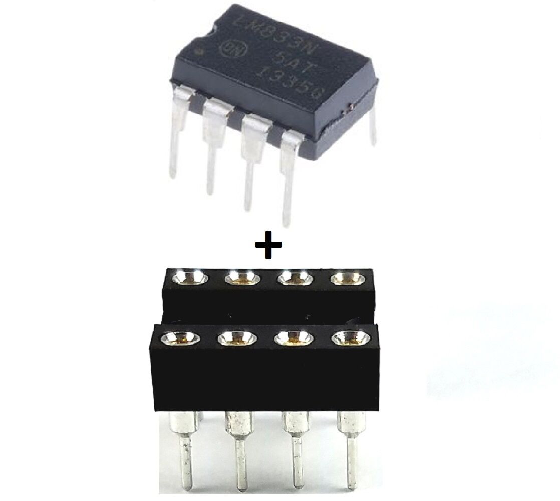 10PCS LM833CN/NOPB LM833CN LM833 + Sockets - Dual Operational Amplifier IC