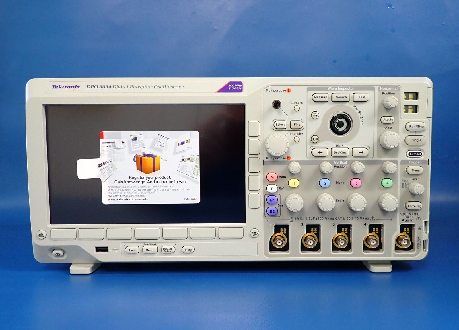 NOB Tektronix DPO3034 Digital Phosphor Oscilloscope 4-Chan 300MHz 2.5GS/s