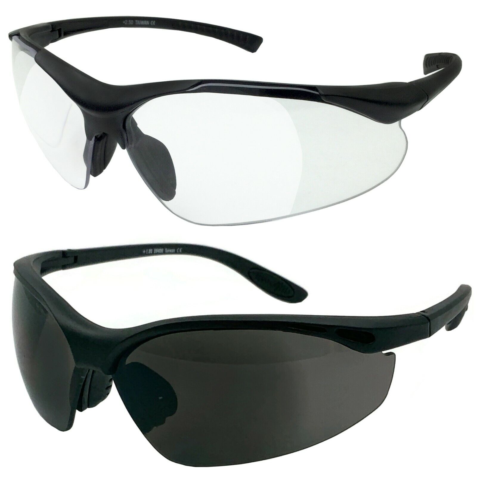 2 PACK LOT Full Magnifying Lens Sport Driving Sunglasses Fishing Reading Glasses