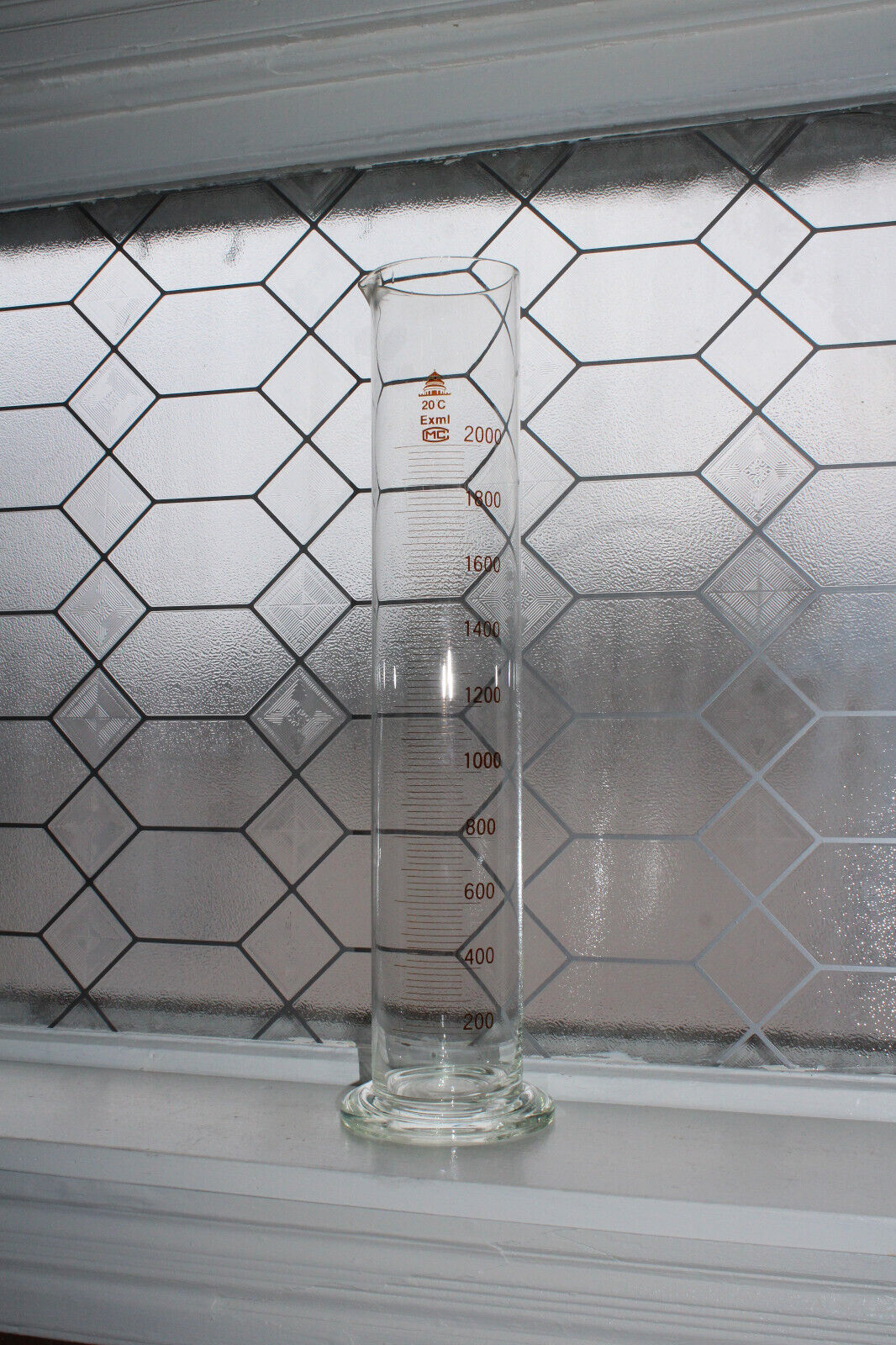 Very Large Vintage Glass Laboratory Beaker 20 C EXML MC 19 Inches