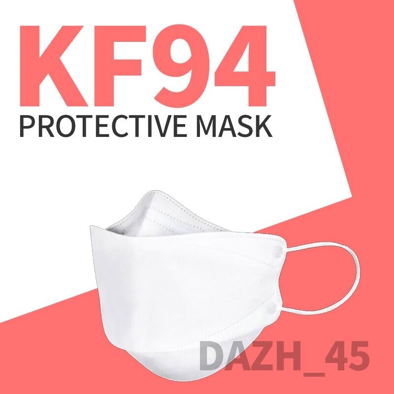 Black/White KF94 Face Mask [1-1000pcs] 4 Layers Respirators Protective Covers 