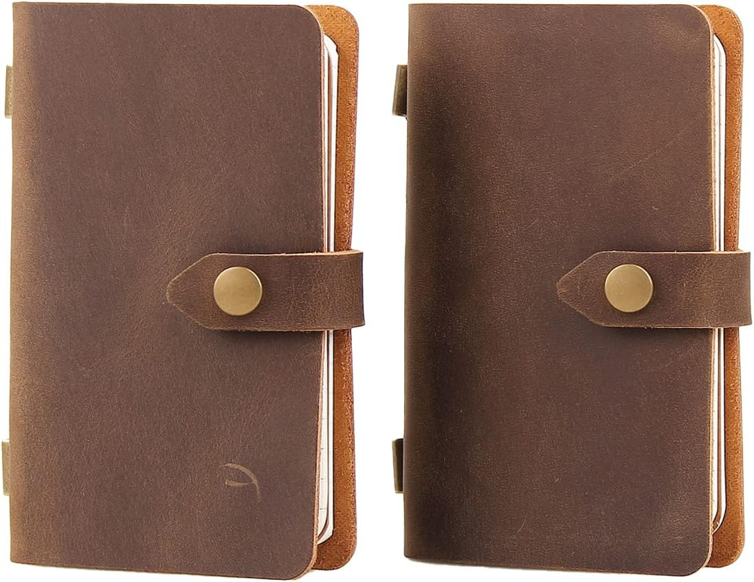 Fasjosma Leather Small Travel Journal Notebook, Vintage Daily Journal Notebook