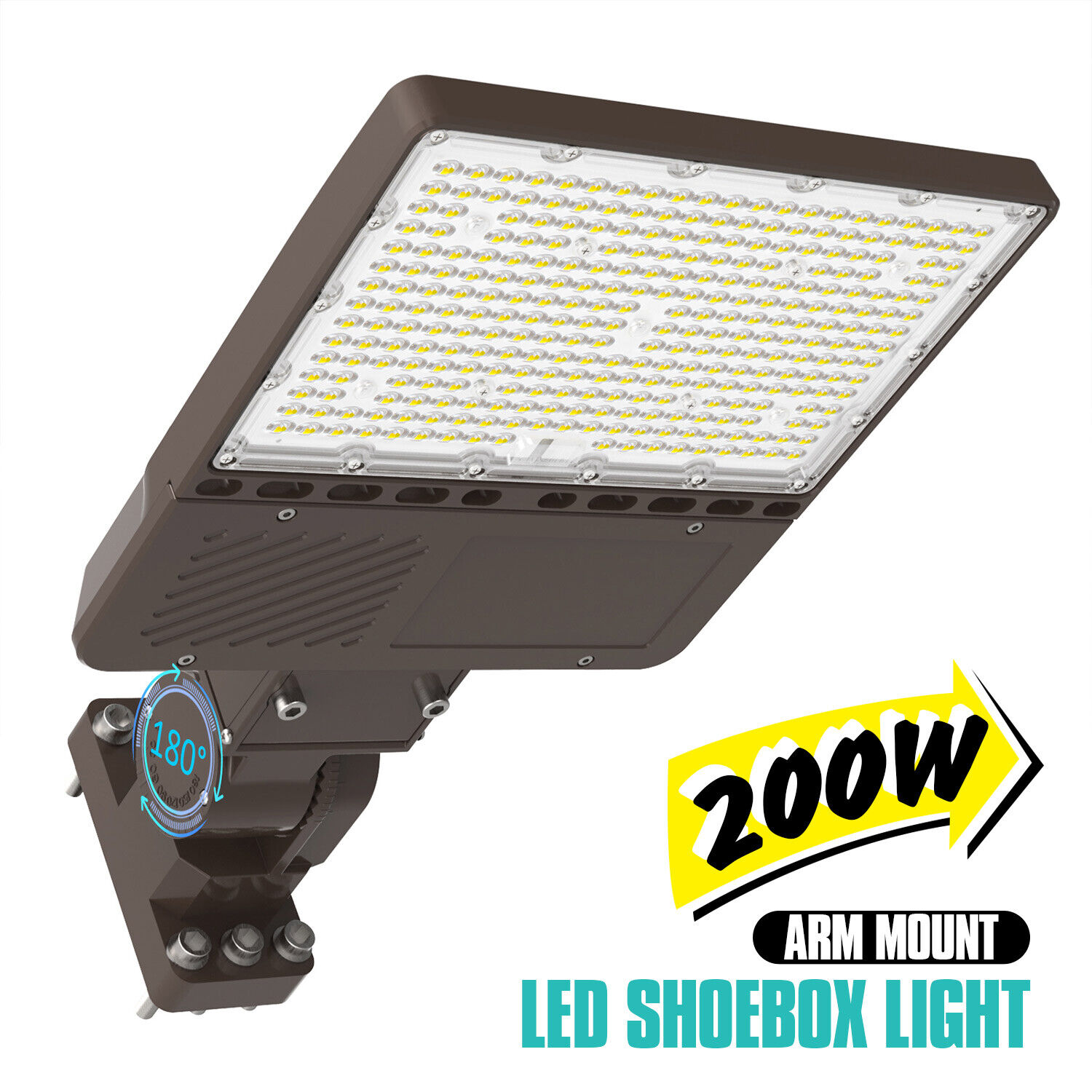 200W LED Shoebox Area Light Dusk to Dawn Photocell Outdoor Security Flood Lights