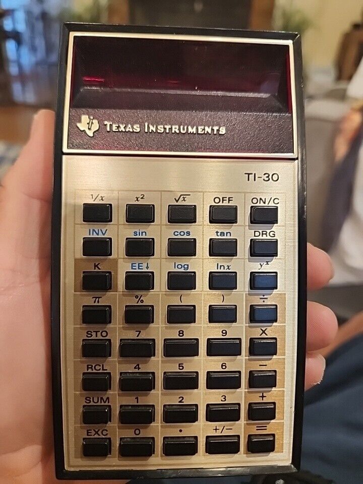 Vintage Texas Instruments TI-30 Scientific Calculator w/Original Case Works