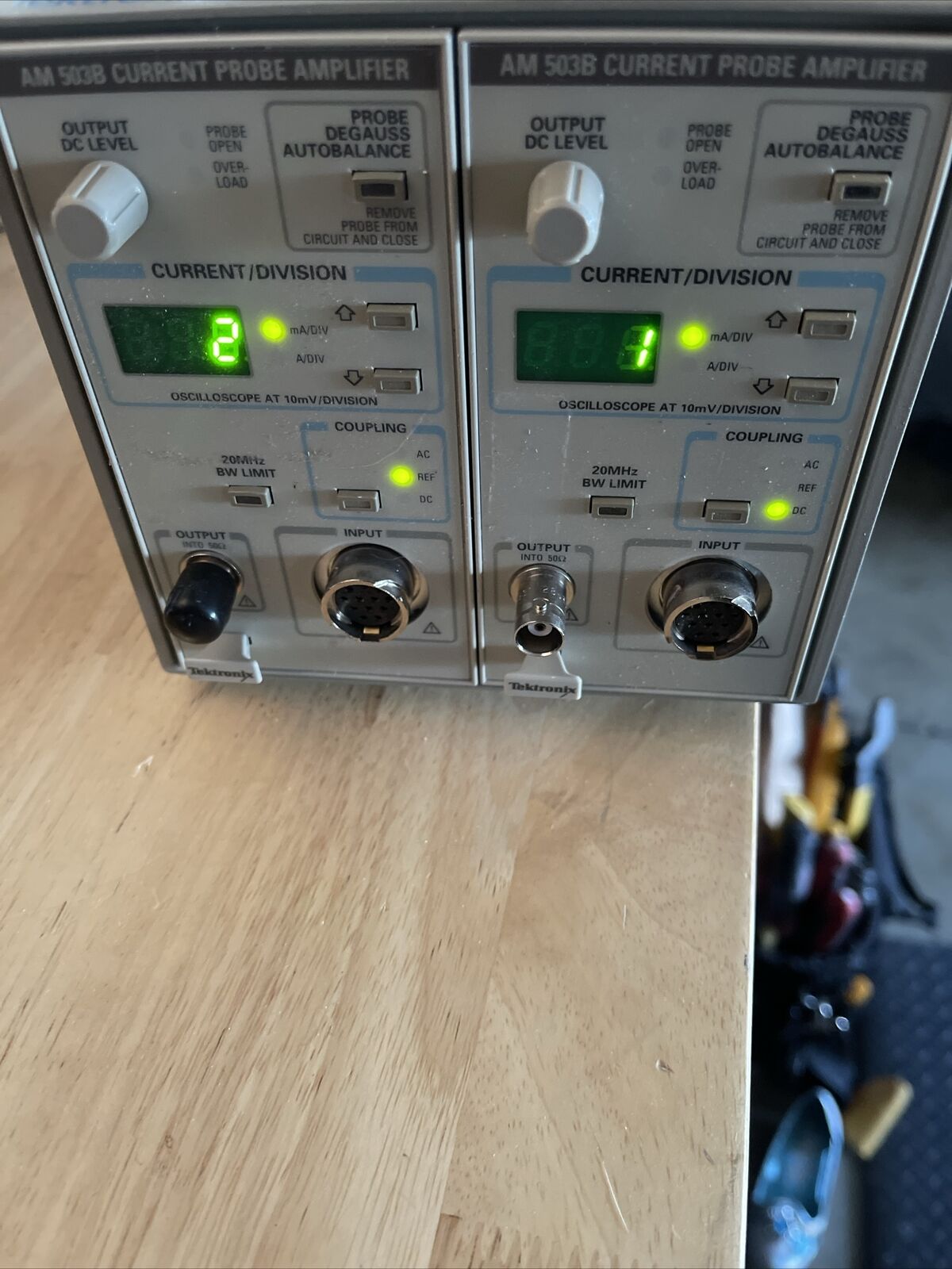 Tektronix TM502A Power Module Mainframe W/ X2 AM 503B Current Probe Amplifier