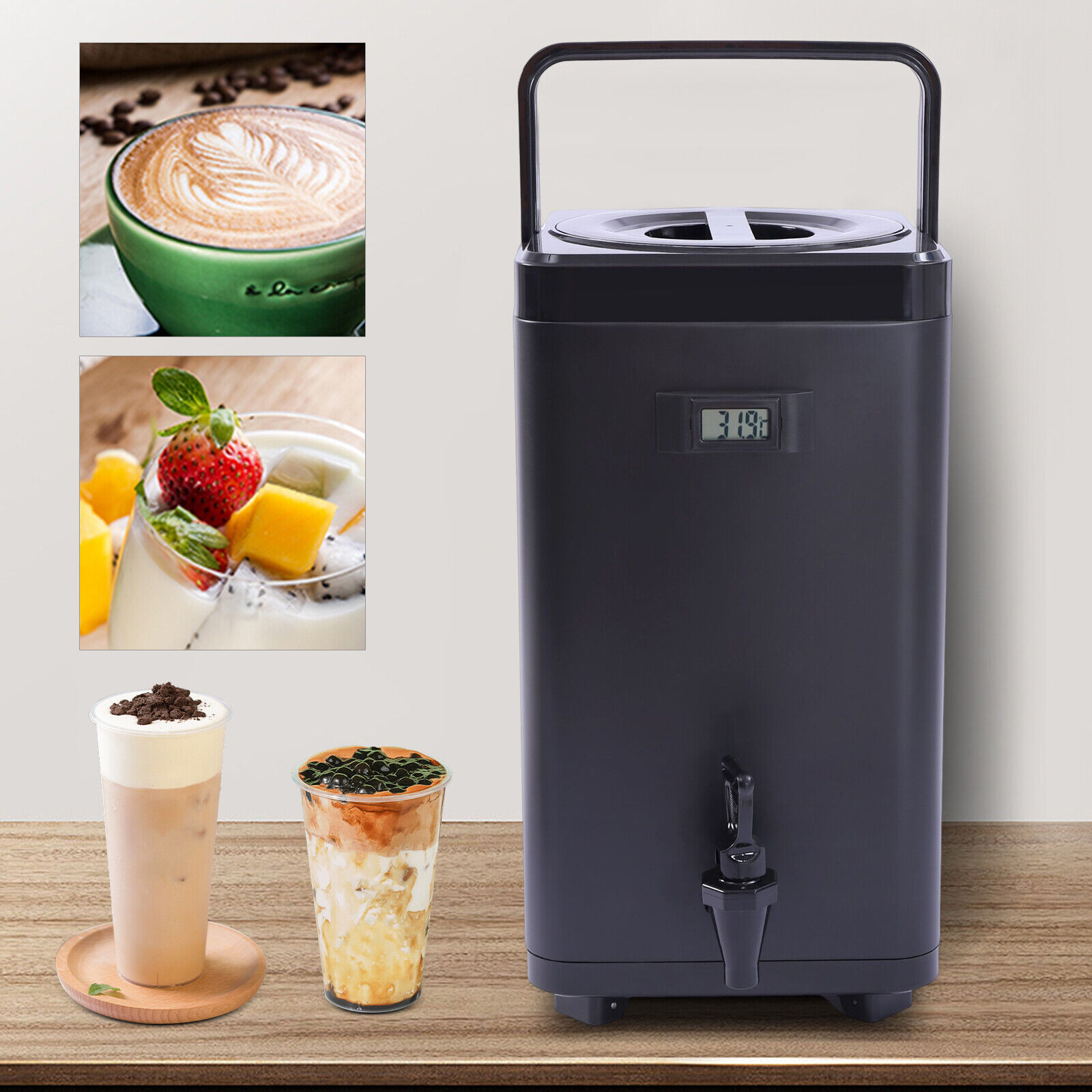 Insulated Beverage Dispenser Stainless Steel  Thermal Hot & Cold Drinks Server 