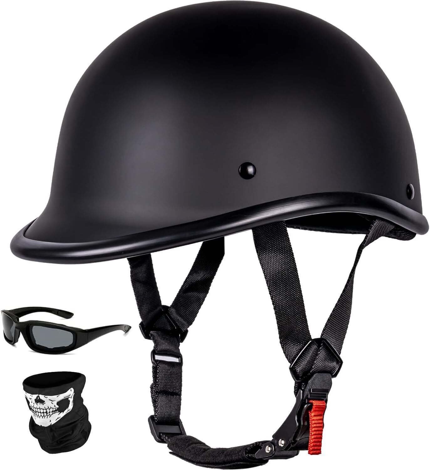 Helmets Half Cap Vintage Shell Open Face Motorcycle Helmet - DOT Approved