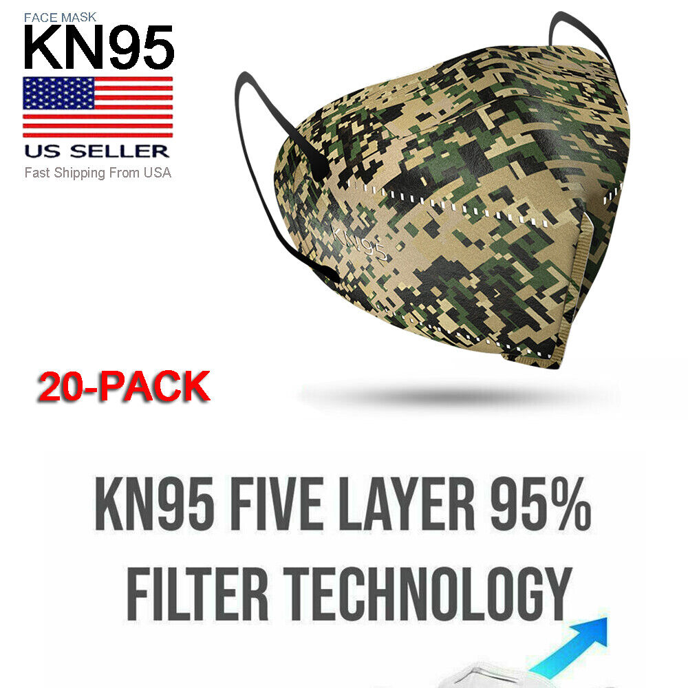 [20/50/ PACK] 5 Layer Filtering KN95 Face Mask PM2.5 Disposable Mouth Cover