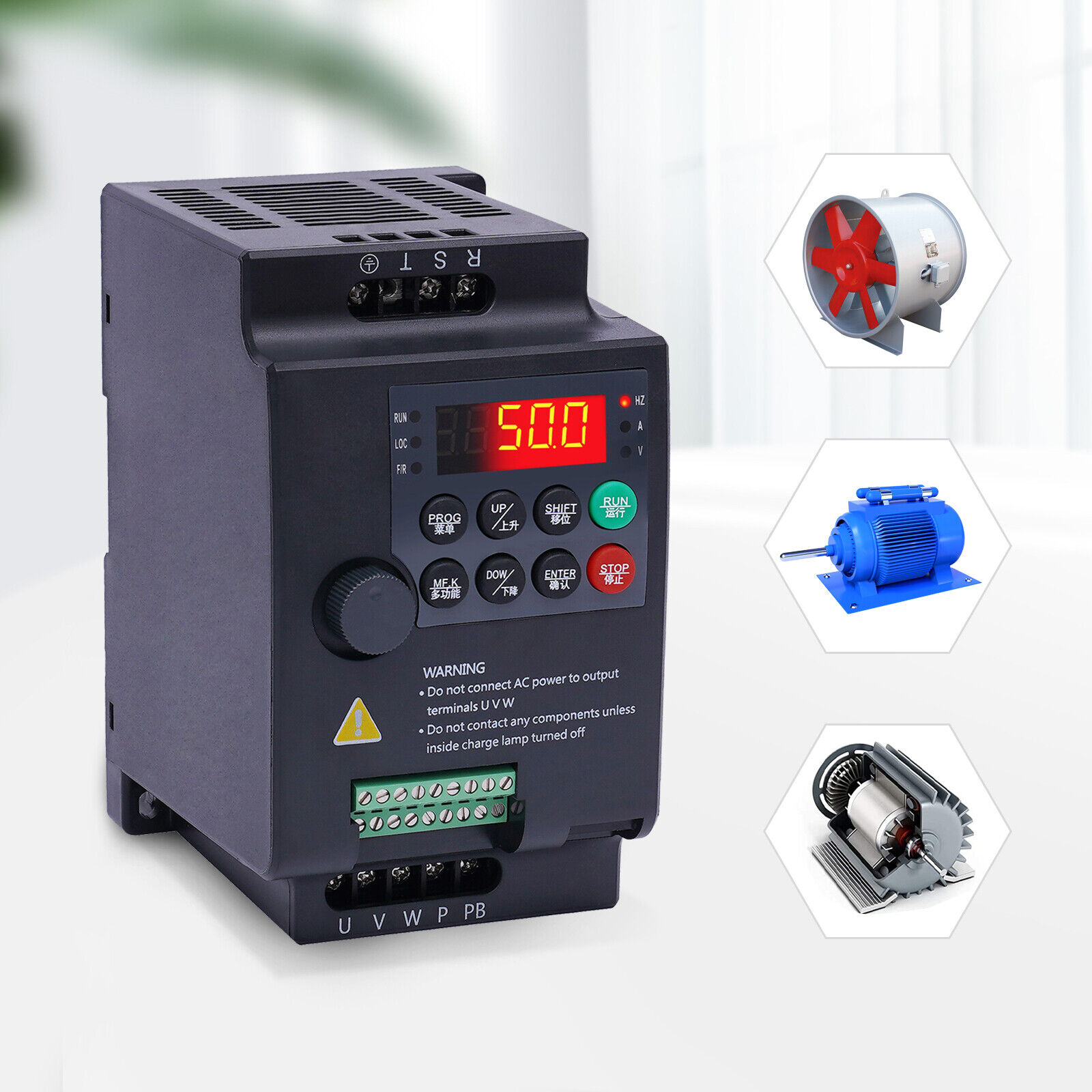 【USA】 0.75KW 220V Inverter VFD Variable Frequency Drive 1000hz Speed Controller