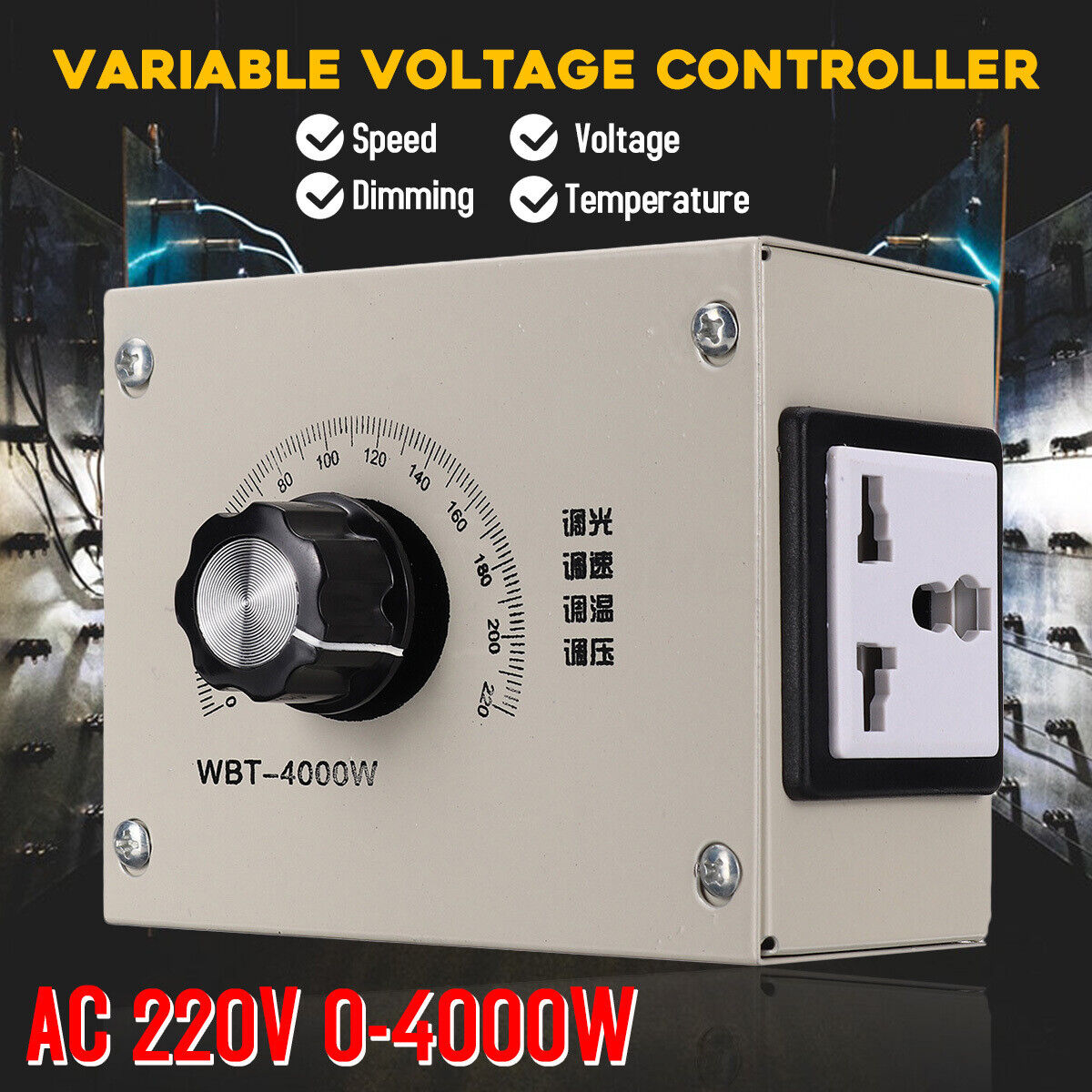 220V 4000W AC Fan motor Speed Control lights Dimmer Variable Voltage  *a j