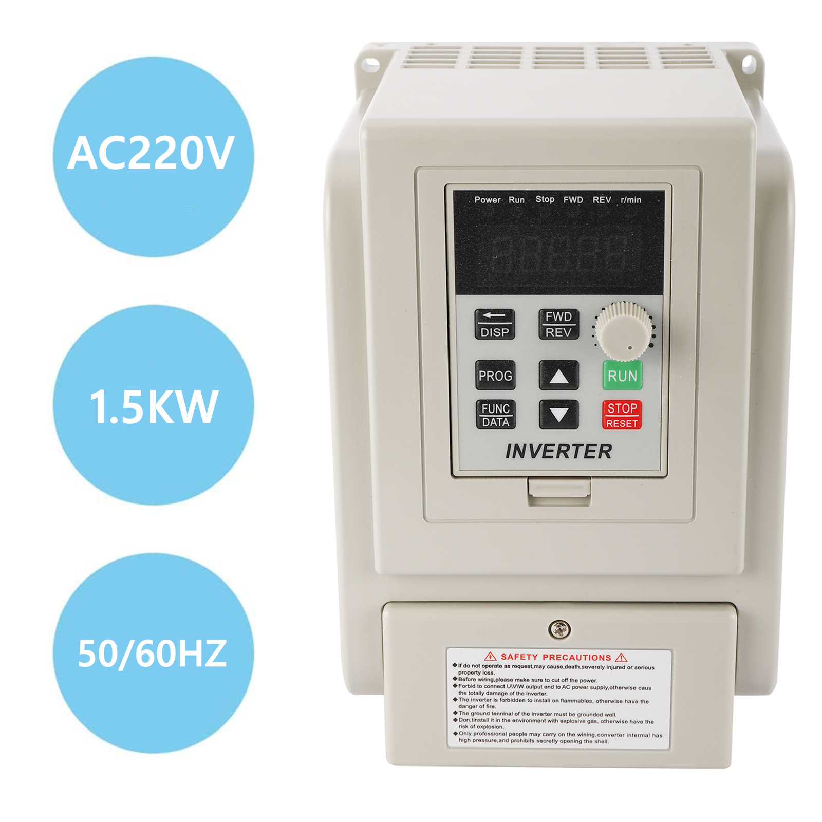 220V 8A 1.5KW Variable Frequency Drive Converter 1 TO 3 Phase Speed Controller