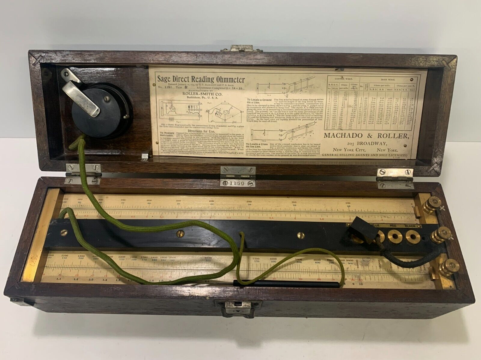 Vintage Machado & Roller Sage Direct Reading OHMMETER, Roller-Smith