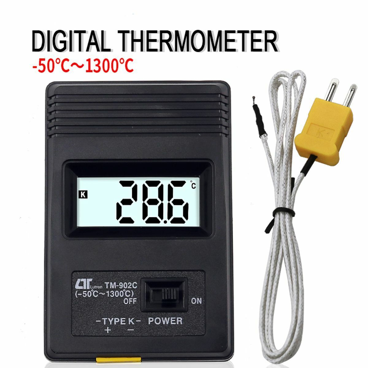 K Type Thermometer Sensor Thermocouple Probe Detector TM-902C Temperature Meter