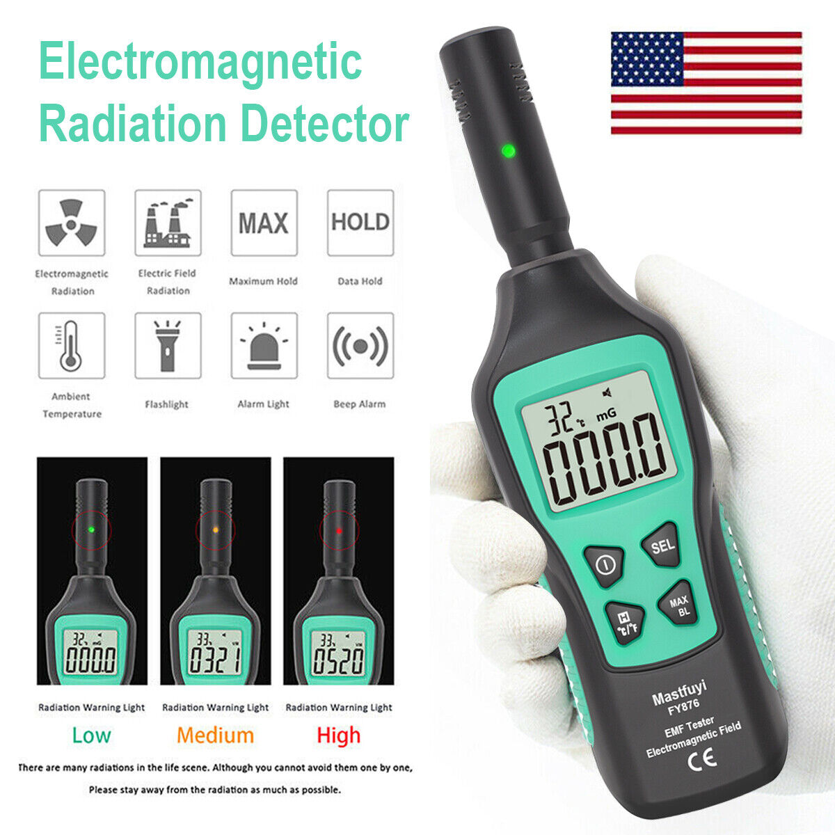 Geiger Counter Radiation Dosimeter EMF Meter Electromagnetic Radiation Detector