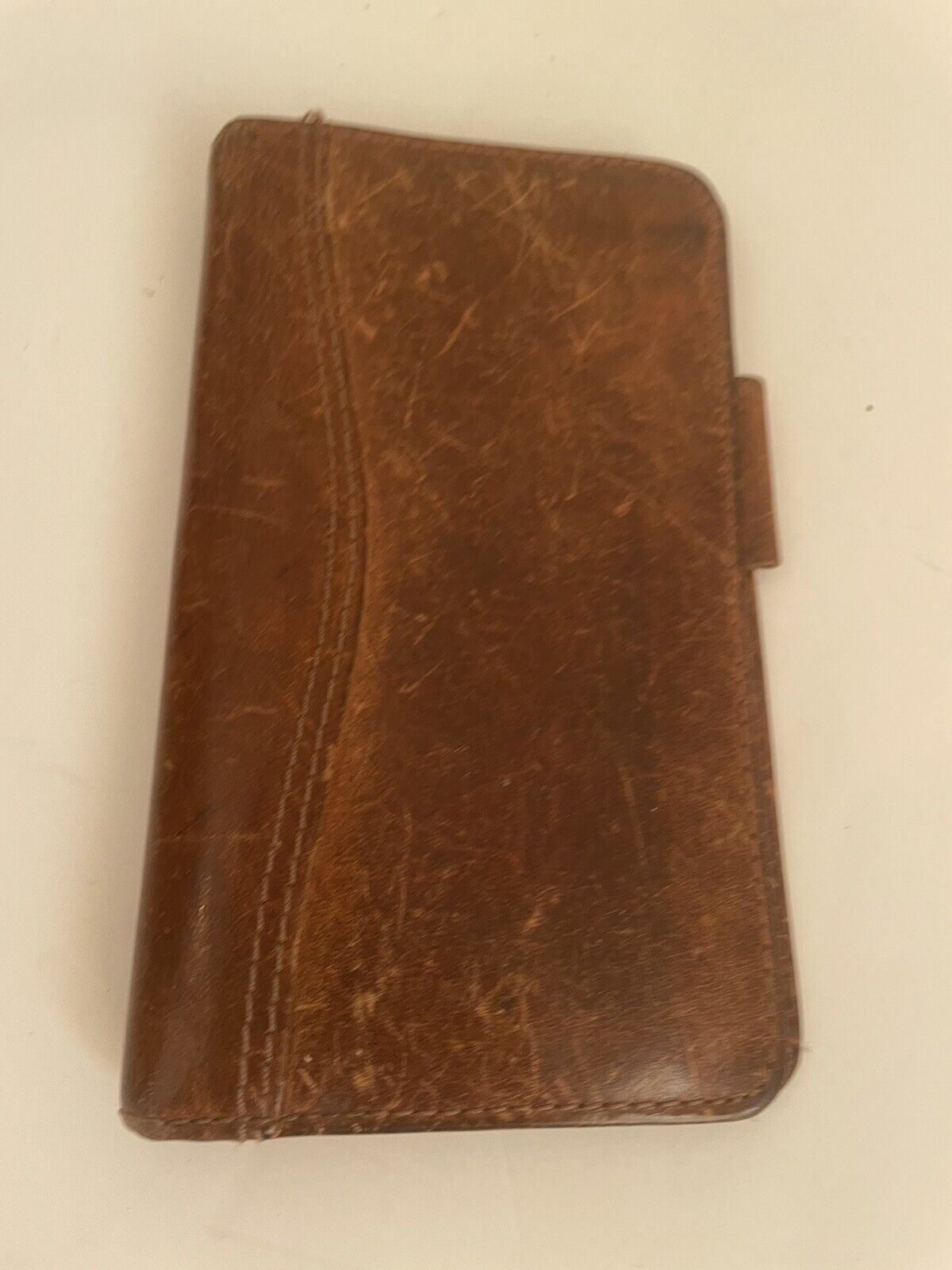 Vintage Day-Timer Brown Leather Planner Organizer Wallet BiFold Antique Look