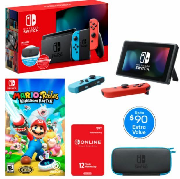 💥NEW Nintendo Switch Super Bundle 💥 Console+Case+Game and 12 Mo. Membership💥