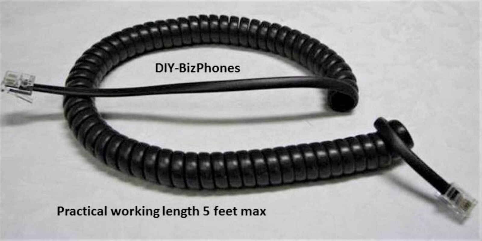 10-Pack Lot ESI DFP Phone Handset Cord 48 Key Receiver Curly Black/Charcoal 9Ft