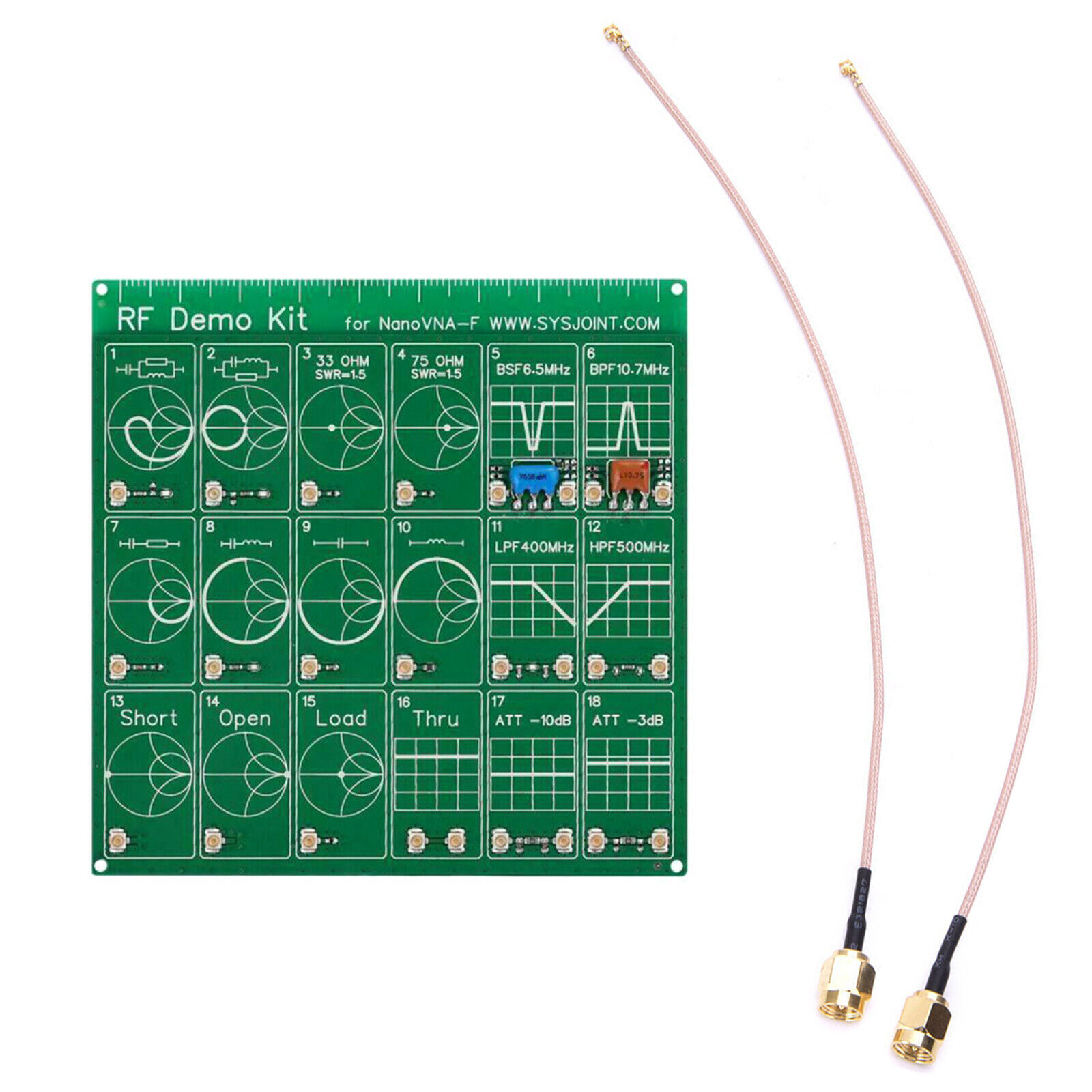 RF Radio Frequency Test PCB Board Filter Attenuator Kit for NanoVNA-F Anaylzer