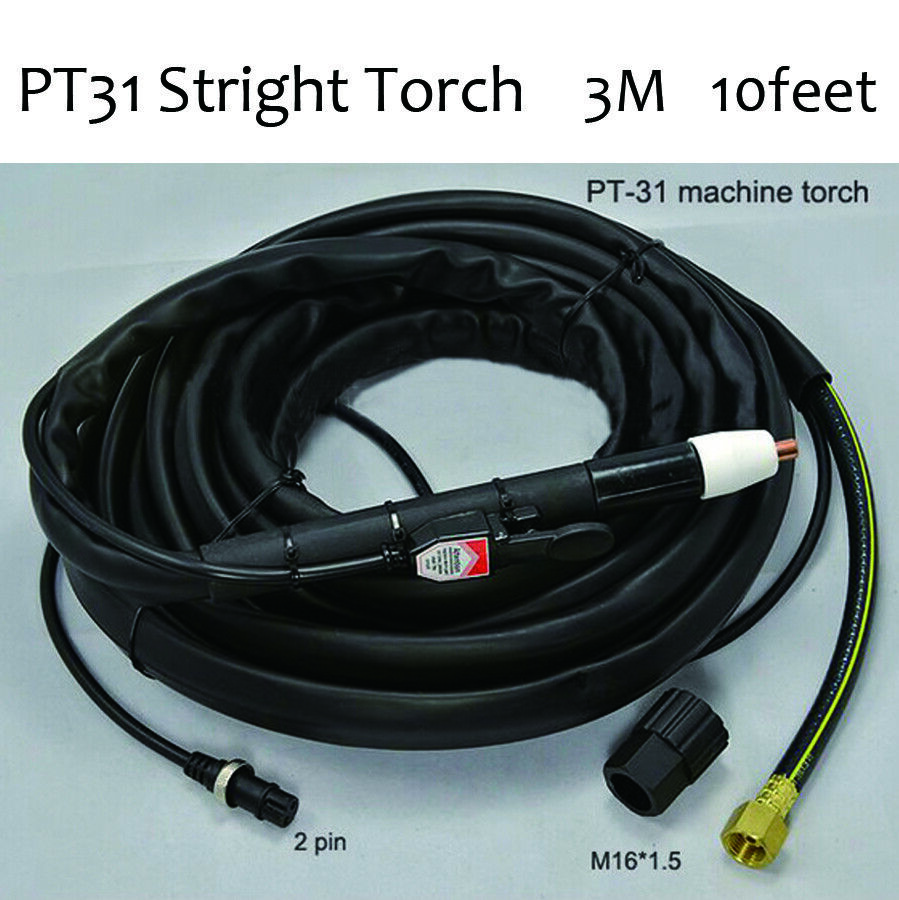 PT31 Cutting Torch 3M & 10 Feet Fit LG-40 Plasma Cutter CUT40 CUT50 Straight