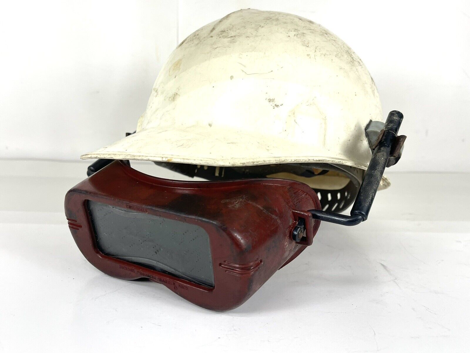 Vintage Jackson Miners Construction Helmet Hat w Face Shield Type SC5