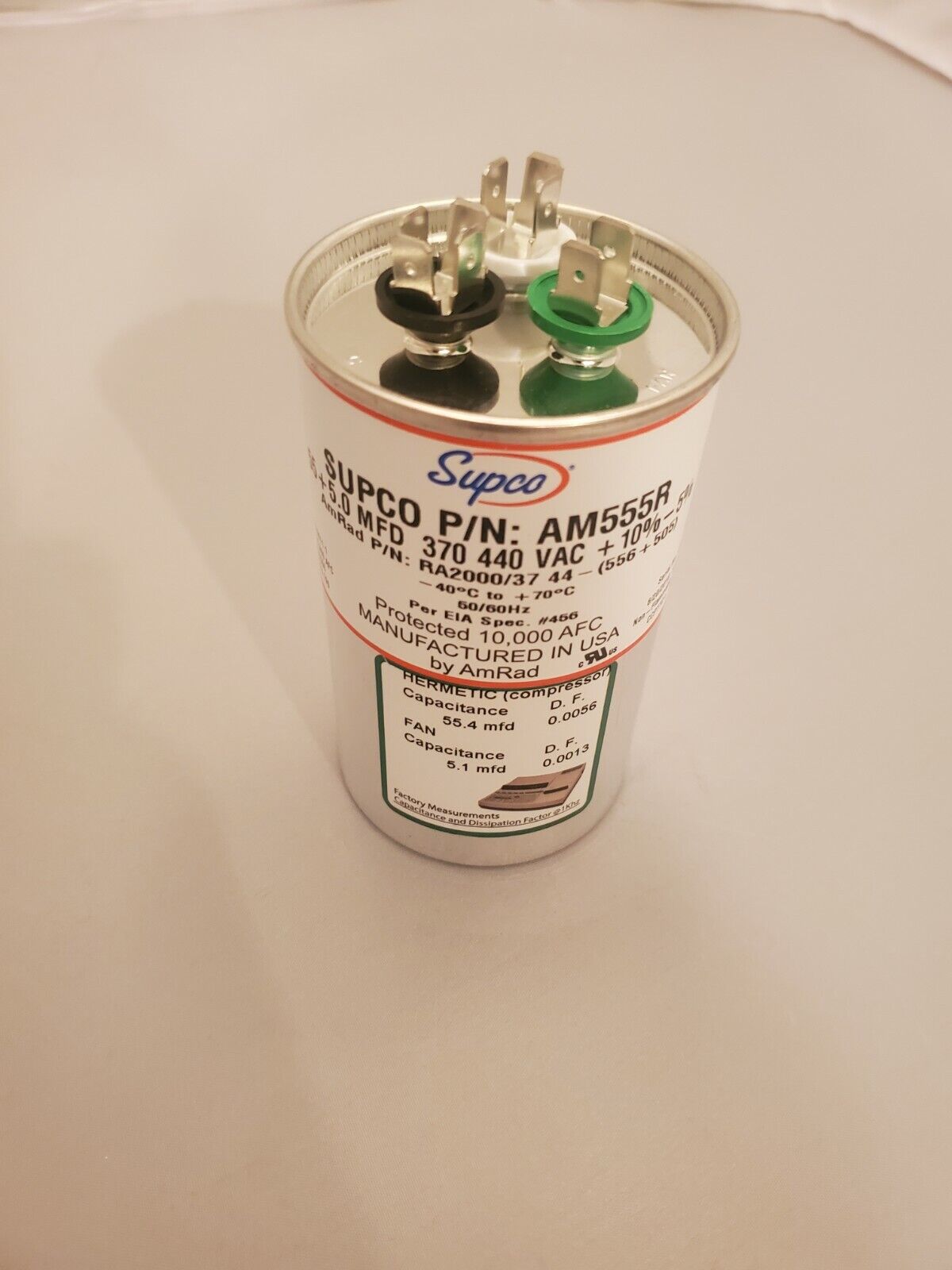 BRAND NEW AM555R AMERICAN MADE CAPACITOR FROM SUPCO 55 + 5 MFD