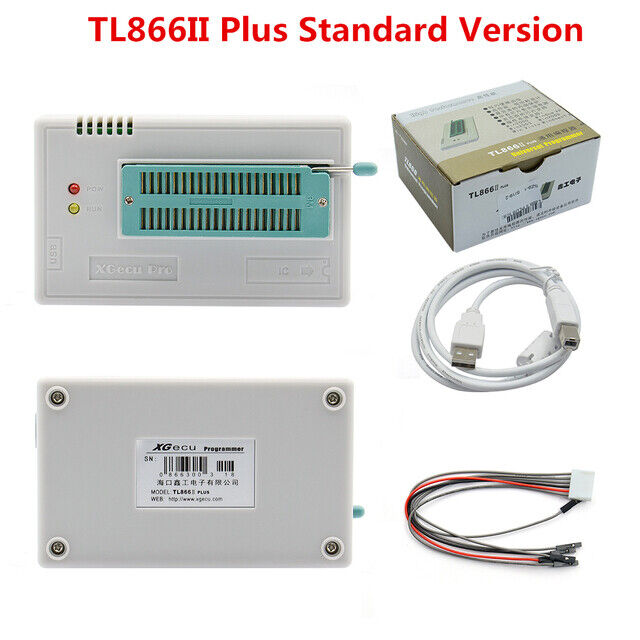 T48 TL866II Plus High speed Universal Programmer+Adapters+Test Clip PIC Bios