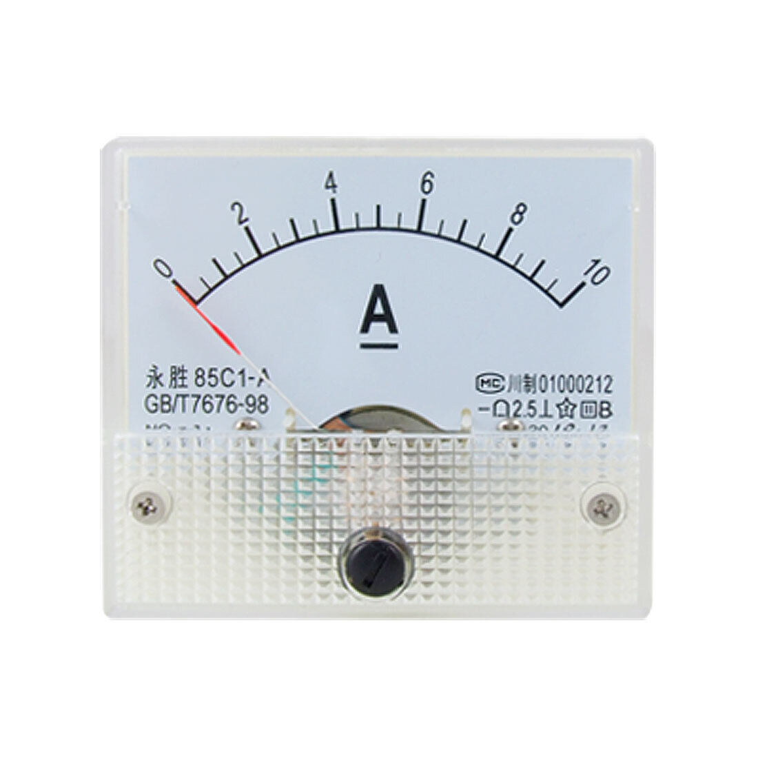 85C1 DC 0-10A Rectangle Analog Panel Ammeter Gauge