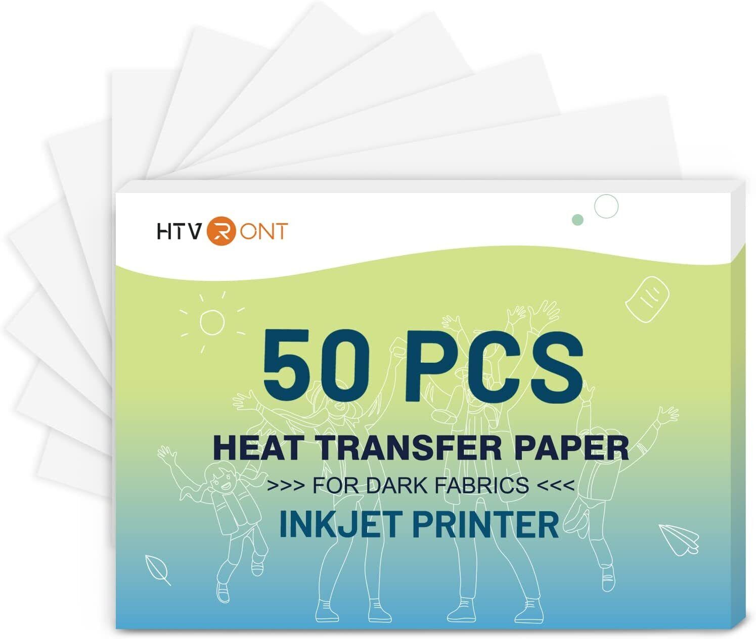 50Pack Heat Transfer Paper for Dark T Shirts 8.5x11