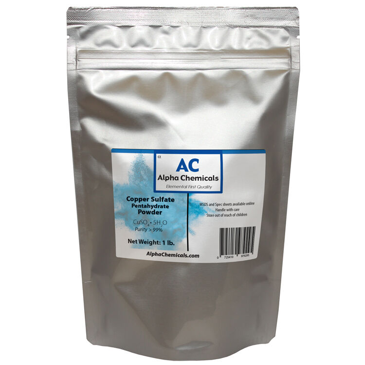 1 Pound - Copper Sulfate Pentahydrate Powder - 99% Pure