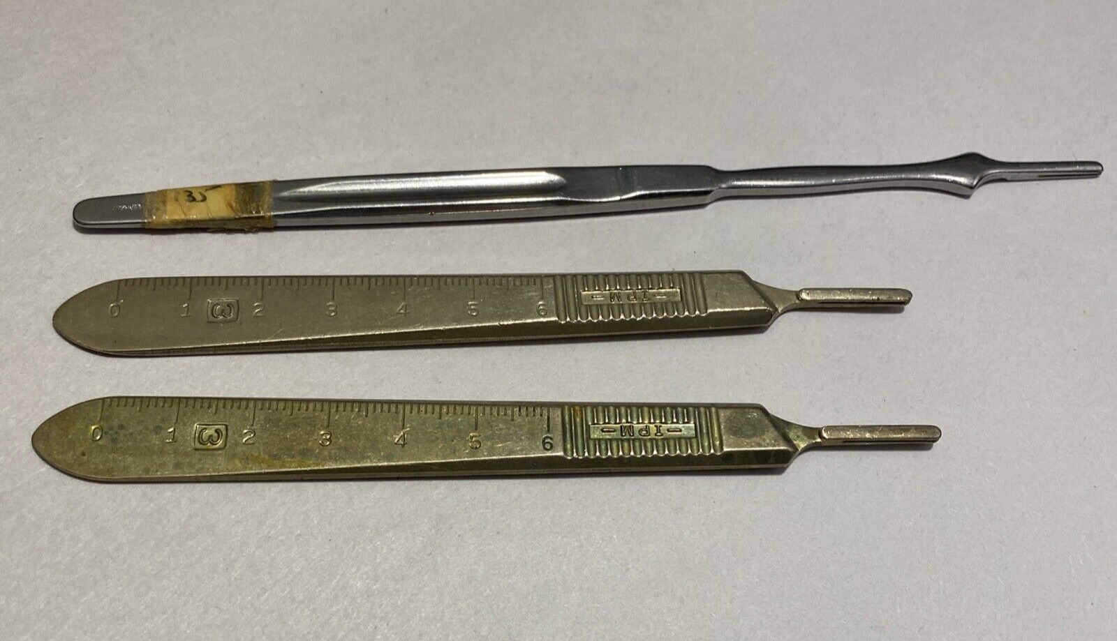 3x Surgical Knife Scalpel Handle Collectible Vintage Medical Instrument Tool