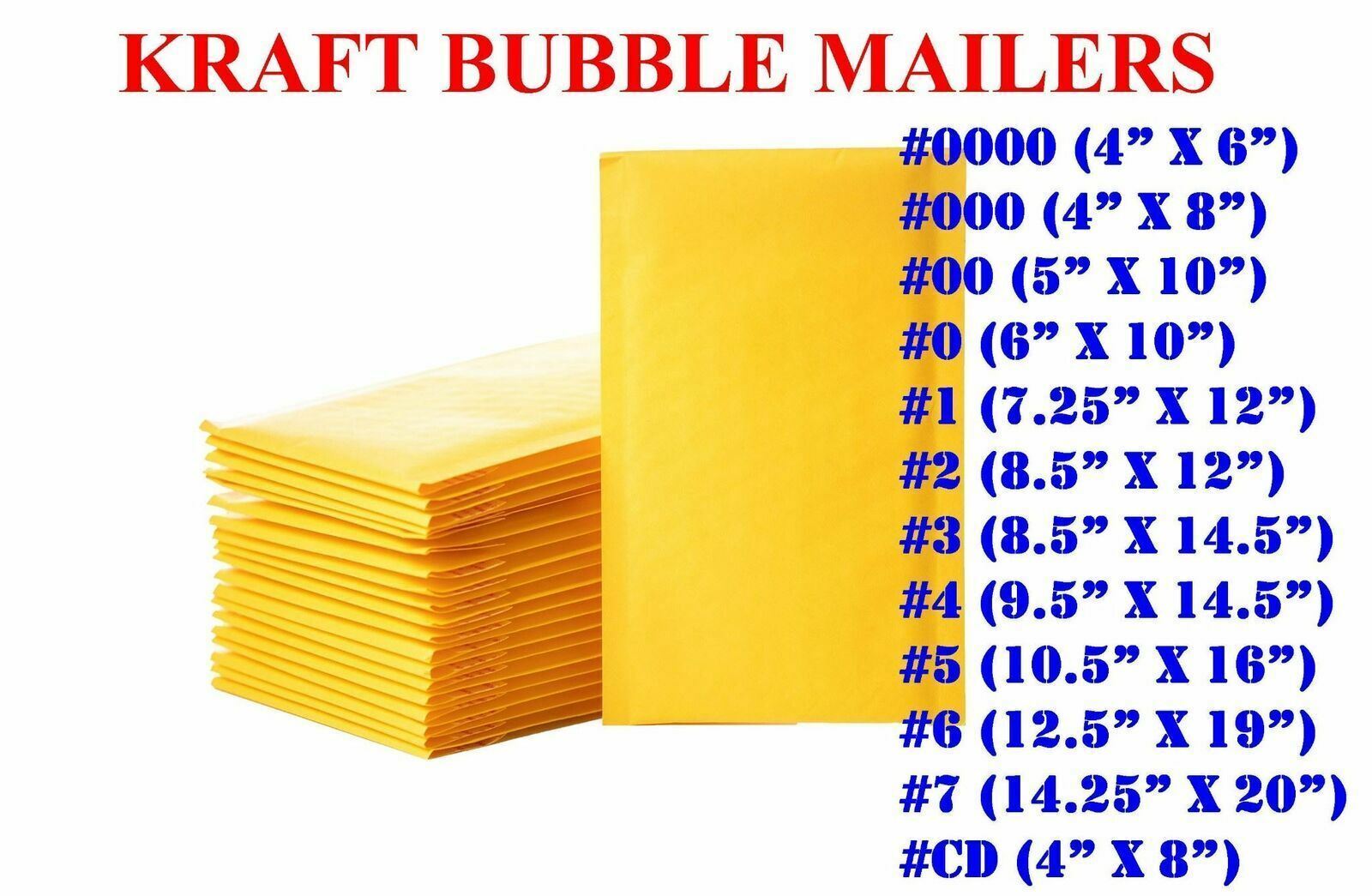 ANY SIZE KRAFT BUBBLE MAILERS SHIPPING MAILING PADDED BAGS ENVELOPES SELF SEAL