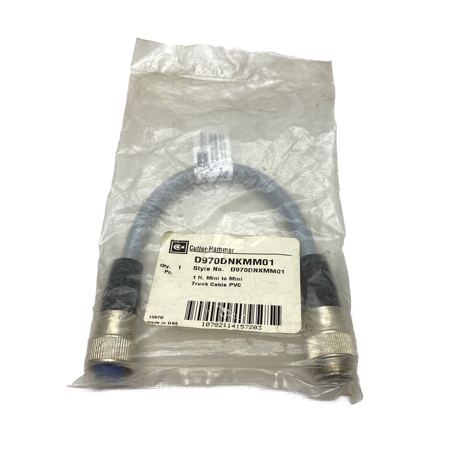 NEW IN PACKAGE Cutler-Hammer 1’ Mini to Mini PVC Trunk Cable D970DNKMM01