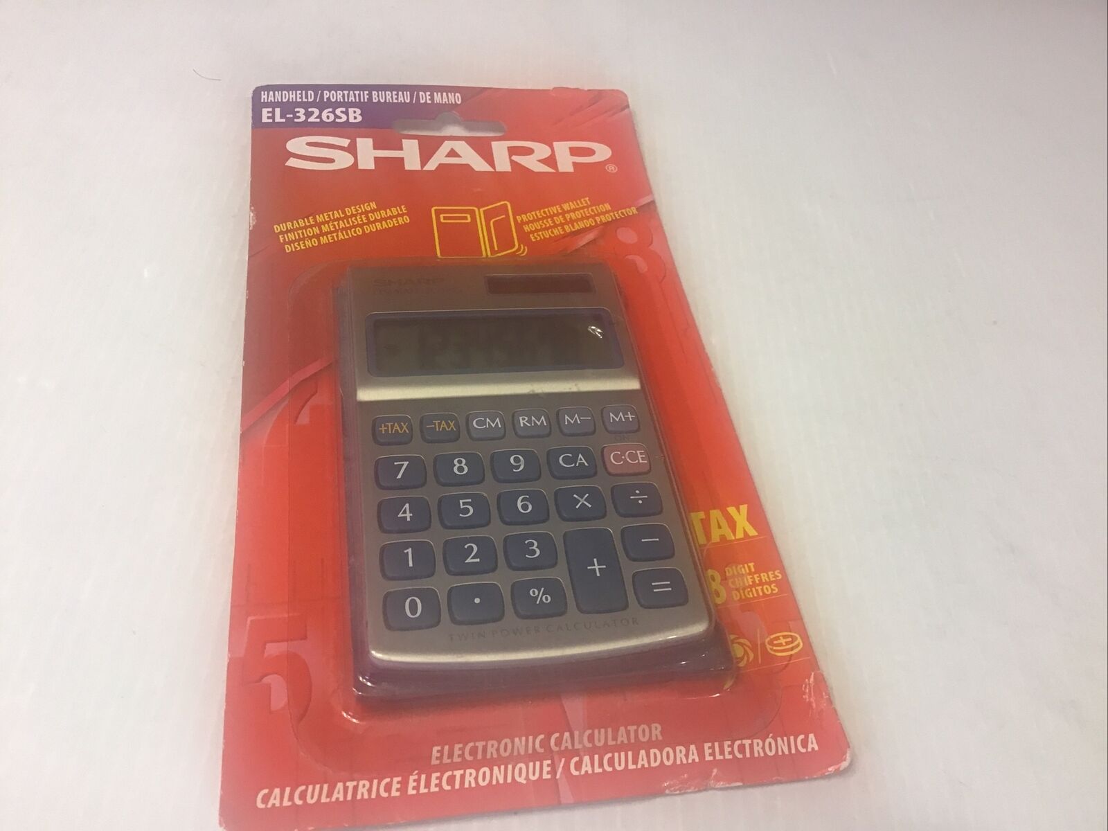 Vintage SHARP ELSI-MATE EL-326S Solar Cell Calculator with Booklet & Case Sealed