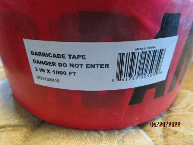 1 Roll- Red Danger Do Not Enter Tape 2.0 MIL 3\