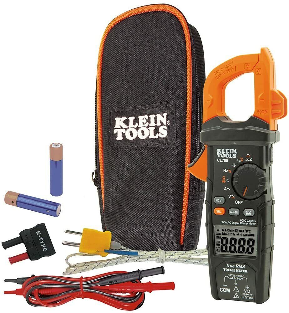  Klein Tools CL700 Digital Clamp Meter With Auto-Ranging True RMS, Low Impedance