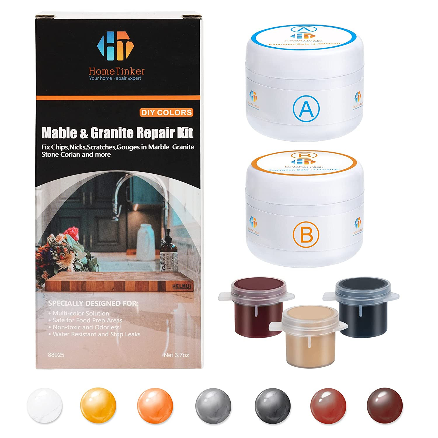 Granite Repair Kit & Marble Repair Kit (Color Match), Quartz Countertop Repair K