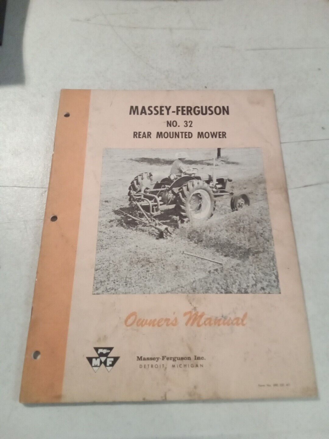 Vintage 1958 Massey Ferguson No 32 Rear Mounted Mower Owners Manual 