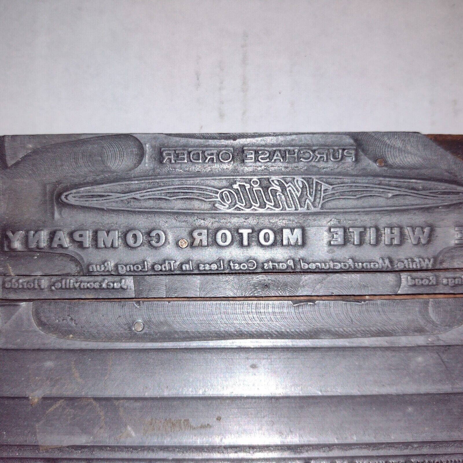 The White Motor Company Vintage Printing Letterpress Printers Block Huge 9 inch