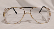 Vintage 1980's CREWS Engineer Z87 Gold Tone Aviator Style Safety Glasses  picture