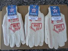 NORTH STAR ORIGINAL WHITE OX  WORK GLOVES 1014 LARGE  3 Pair Made in the  U.S.A. picture
