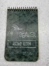 Vintage 1960’s Green Beaver Memo Book Notepad Has Writing Throughout picture