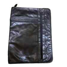 Vintage 10 x 14 in Black Zip Multi-Pocket Leather Padfolio picture