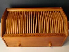 Vintage Wood Desk Numbered Mail Organizer with Drawer and Numbers Office Desk picture
